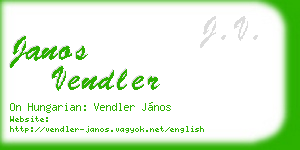janos vendler business card